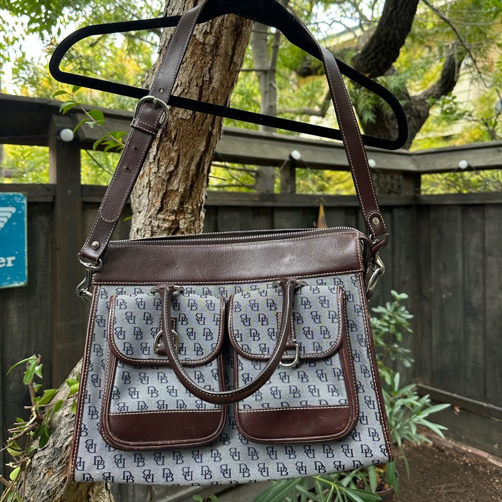 Dooney & Bourke Double Pocket Leather Satchel Bag